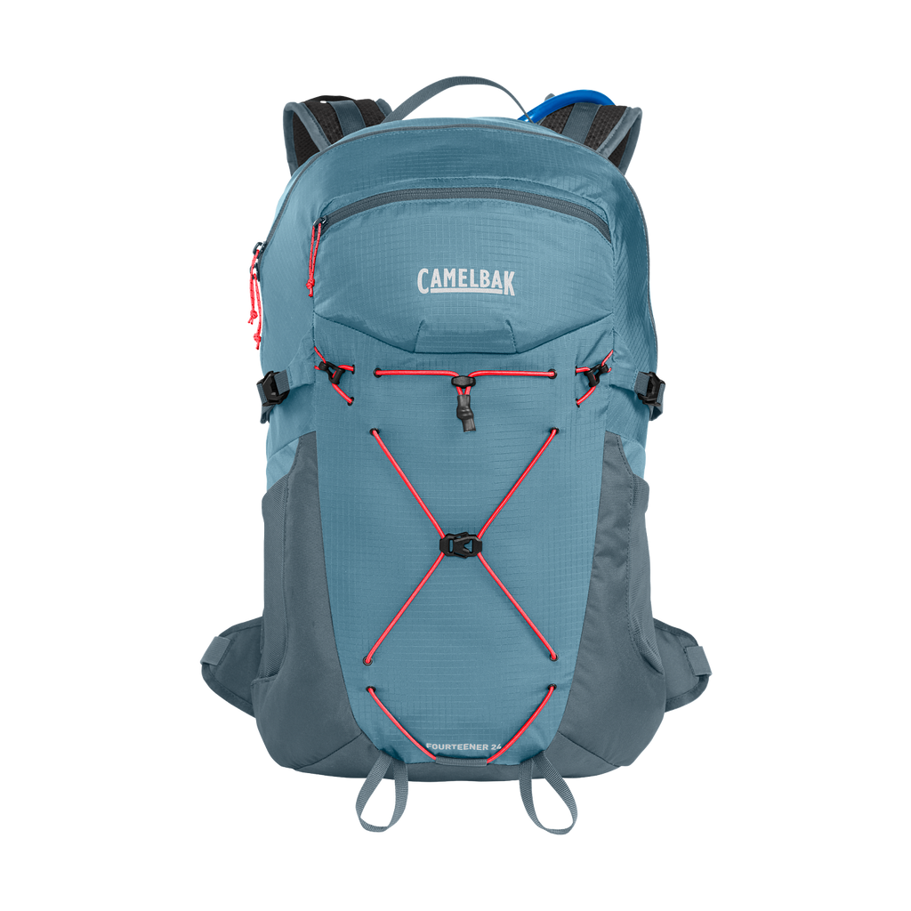 Women's Fourteener 24 100oz, Smoke Blue/Fiery Coral
