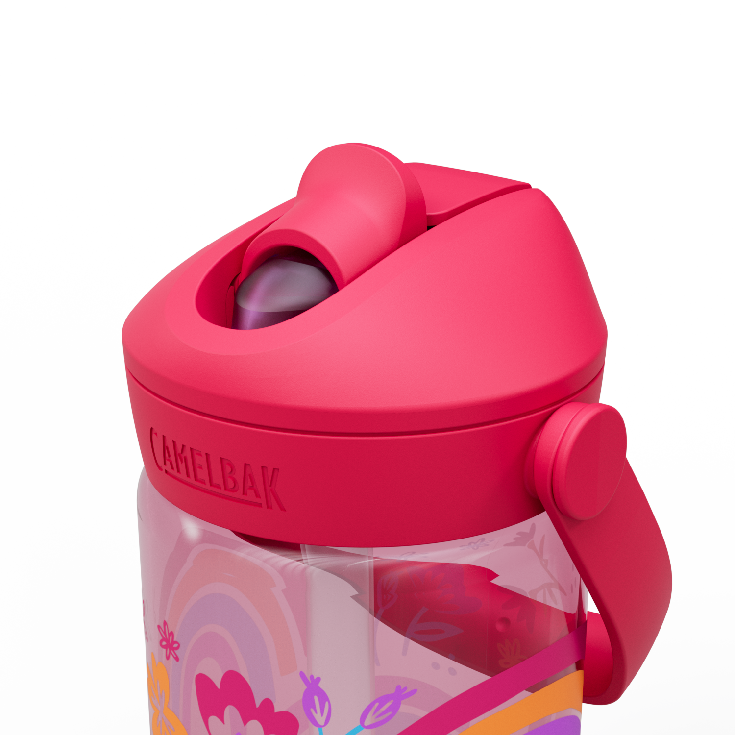 Thrive Flip Straw Kids 14oz, Rainbow Floral