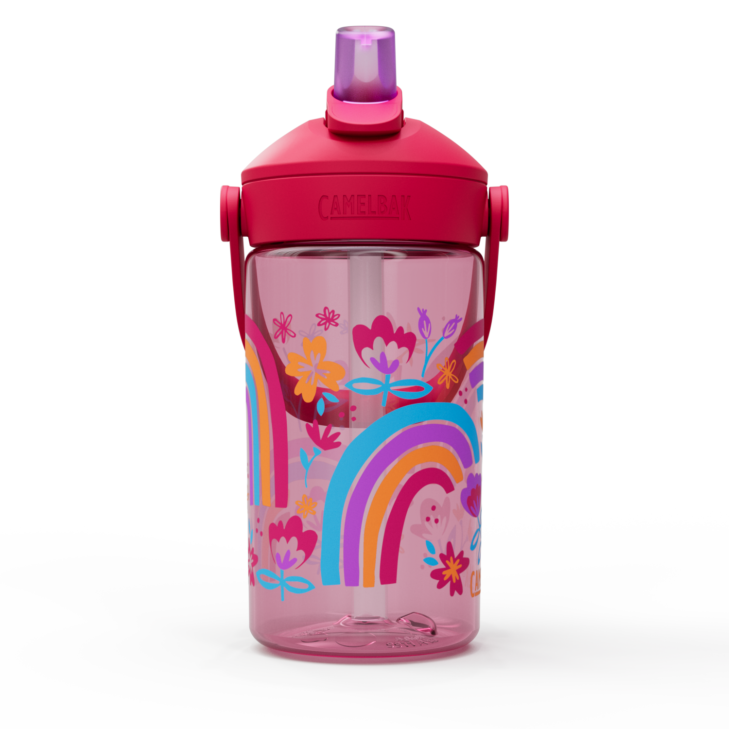 Thrive Flip Straw Kids 14oz, Rainbow Floral