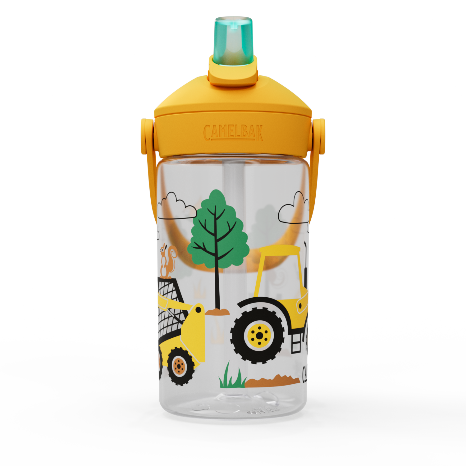 Thrive Flip Straw Kids 14oz, Tractors and Trees