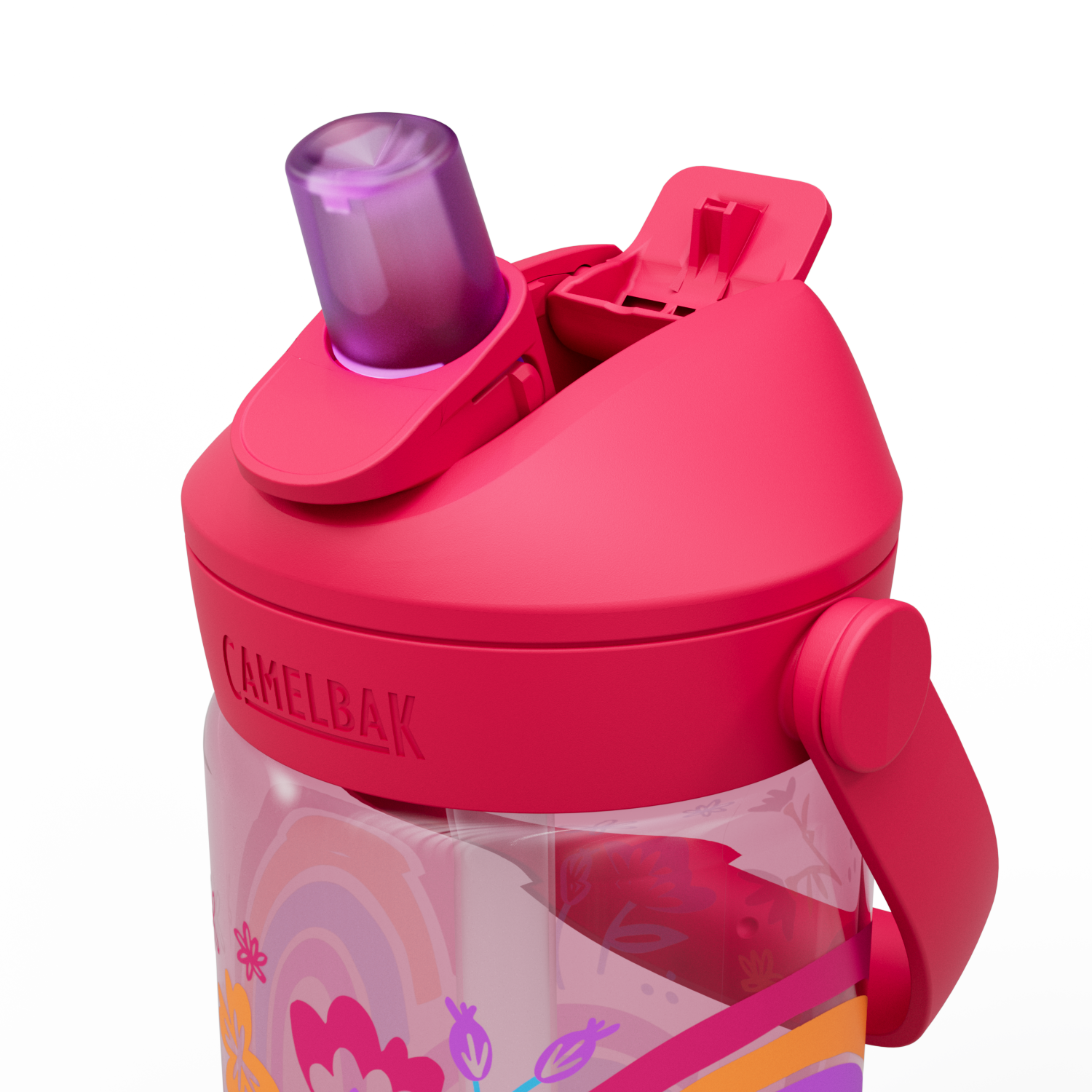 Thrive Flip Straw Kids 14oz, Rainbow Floral
